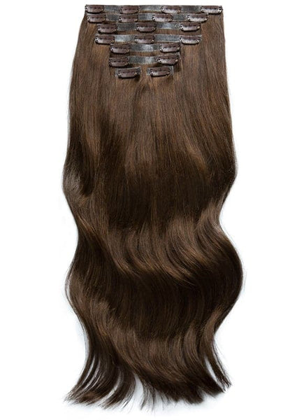 18 inch Seamless Clip in Hair Extensions #2 Dark Brown