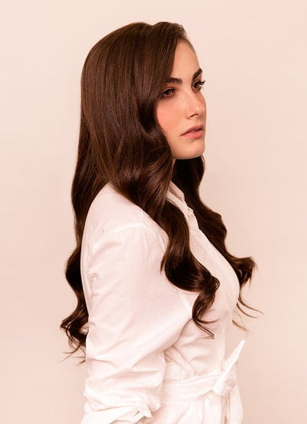 18 inch Seamless Clip in Hair Extensions #2 Dark Brown