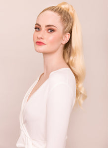 22 Inch Clip In Ponytail Extension #60 Light Blonde