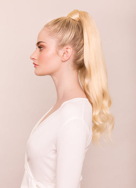 22 Inch Clip In Ponytail Extension #60 Light Blonde