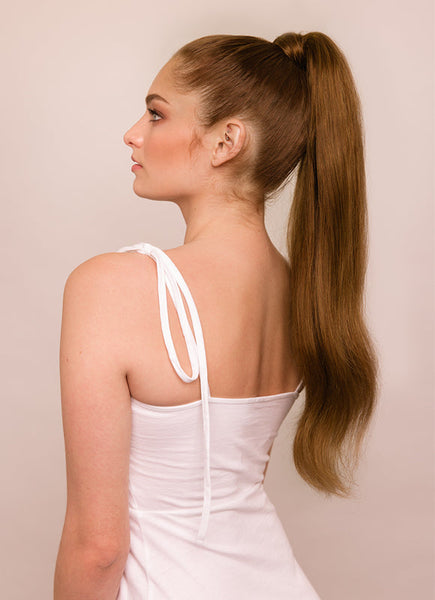 22 Inch Clip In Ponytail Extension #4 Medium Brown