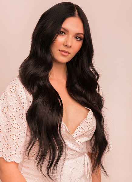 22 Inch Halo Hair Extensions #1B Natural Black