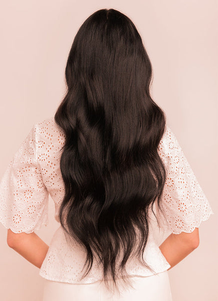 22 Inch Halo Hair Extensions #1B Natural Black