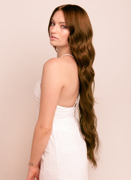 30 inch clip in hair extensions #4 medium brown 3