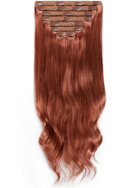 30 inch clip in hair extensions #33 dark auburn 6