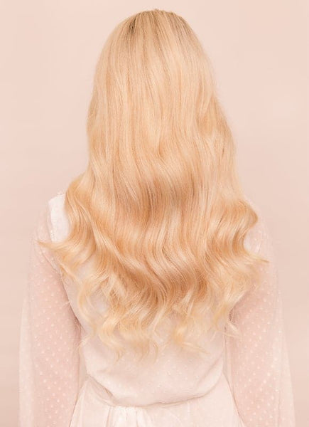 18 inch Seamless Clip in Hair Extensions #60 Light Blonde