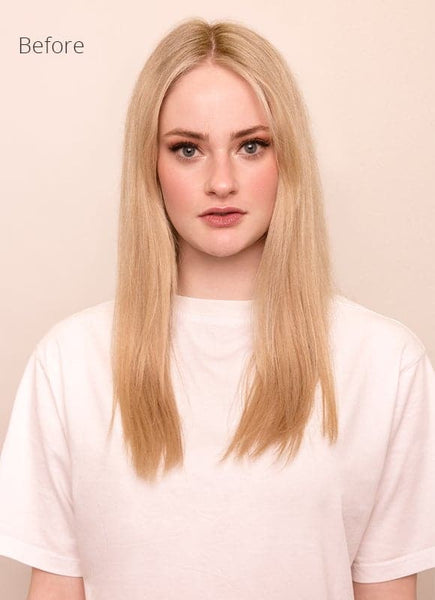 18 inch Seamless Clip in Hair Extensions #60 Light Blonde