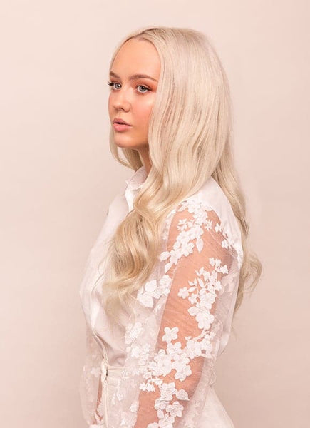 20 Inch Remy Tape Hair Extensions Platinum Blonde