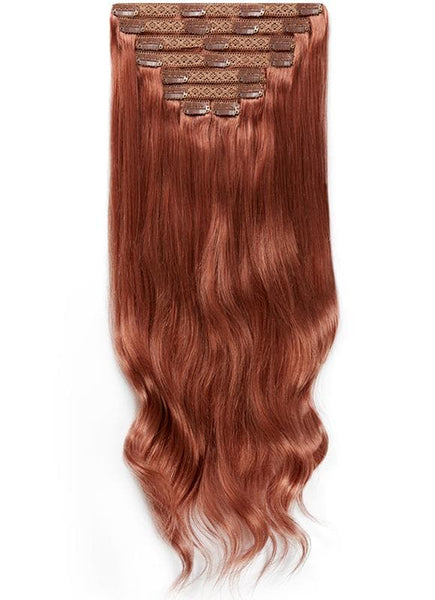 20 inch clip in hair extensions #33 dark auburn 6