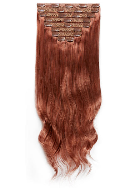 24 inch clip in hair extensions #33 dark auburn 6